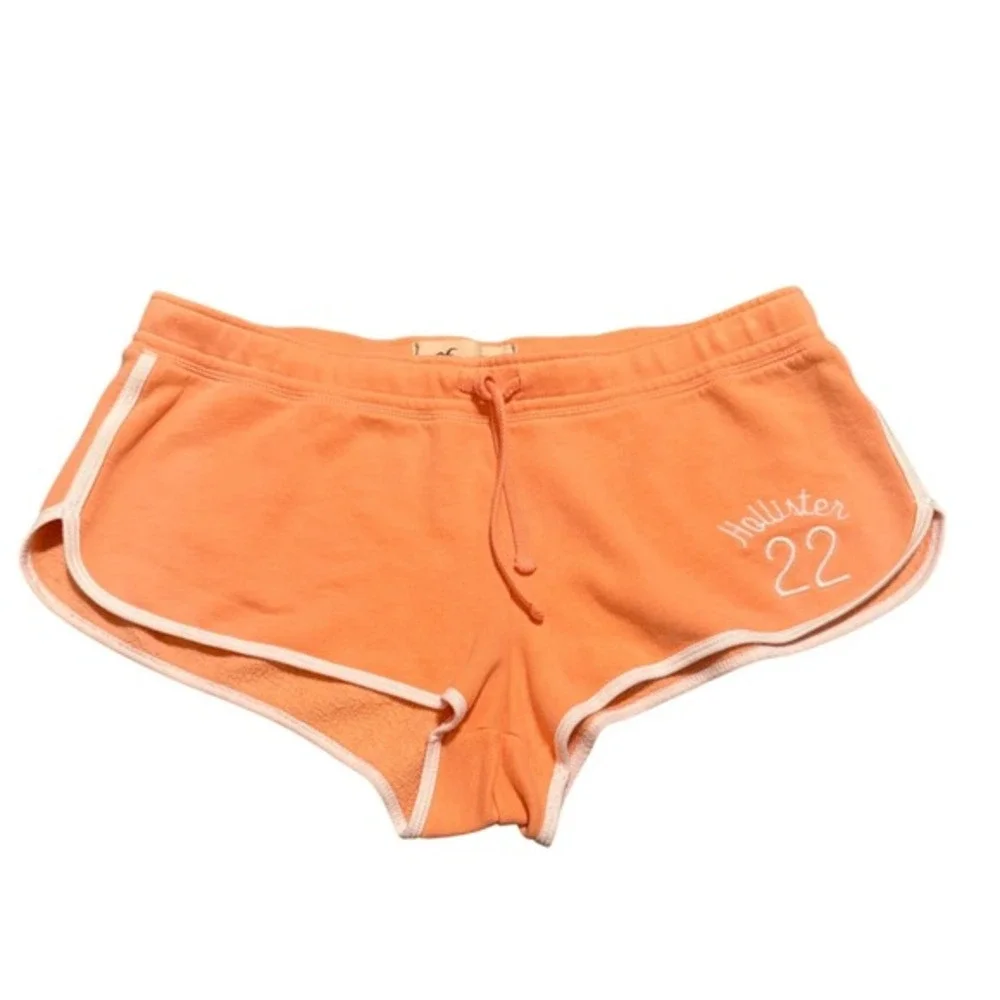 Y2K‎ Hollister Micro Mini Shorts Pastel Peach Retro Track Stripe Lounge Size L